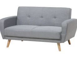 Divano letto 2 posti FLORLI Tessuto Grigio chiaro
