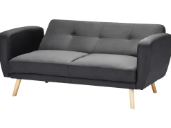 Divano letto 2 posti FLORLI Tessuto Nero