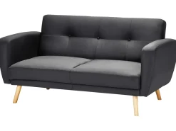 Divano letto 2 posti FLORLI Tessuto Nero