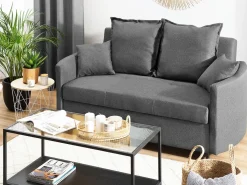 Divano letto 2 posti HOVIN Tessuto Grigio