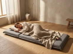Divano letto singolo DELLEN Tessuto Grigio scuro