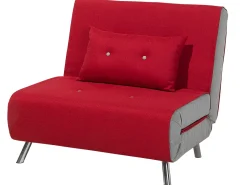 Divano letto singolo FARRIS Tessuto Rosso