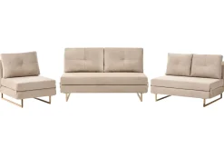 Divano letto singolo JERSLEV Tessuto Marrone chiaro