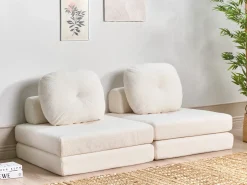 Divano letto singolo OLDEN Bouclé Bianco