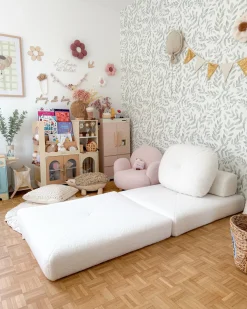 Divano letto singolo OLDEN Bouclé Bianco