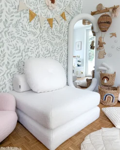 Divano letto singolo OLDEN Bouclé Bianco
