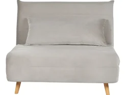 Divano letto singolo SETTEN Velluto Grigio chiaro