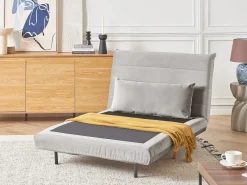 Divano letto singolo SETTEN Velluto Grigio chiaro