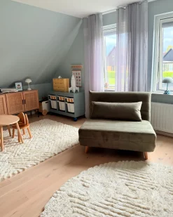 Divano letto singolo SETTEN Velluto Verde oliva