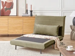 Divano letto singolo SETTEN Velluto Verde oliva