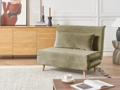 Divano letto singolo SETTEN Velluto Verde oliva