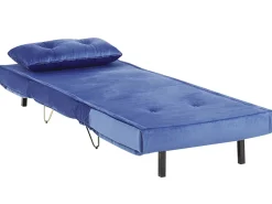 Divano letto singolo VESTFOLD Velluto Blu marino