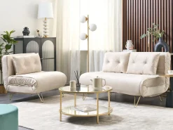 Divano letto singolo VESTFOLD Velluto Beige