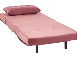 Divano letto singolo VESTFOLD Velluto Rosa