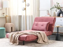 Divano letto singolo VESTFOLD Velluto Rosa