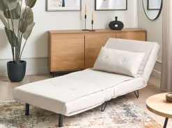 Divano letto singolo VESTFOLD Tessuto Beige chiaro