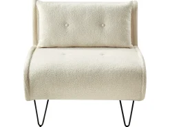 Divano letto singolo VESTFOLD Bouclé Bianco sporco