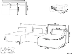 Divano modulare a U NERBO Tessuto Blu