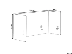 Divisorio da scrivania SOLOA 210 x 61 cm Grigio