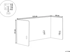 Divisorio da scrivania SOLOA 210 x 61 cm Beige