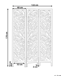 Divisorio per ambienti a 3 pannelli MELAGO Bianco 122 cm 170 cm