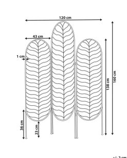 Divisorio per ambienti a 3 pannelli PESCIA Oro 120 cm 160 cm