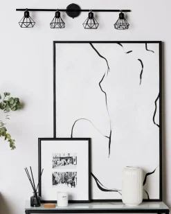 Faretto a 4 luci ERMA Regolabile Metallo Nero