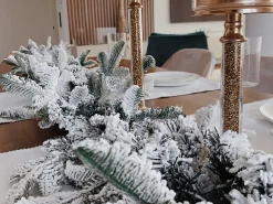 Festone natalizio innevato LED SUNDO 180 cm Bianco