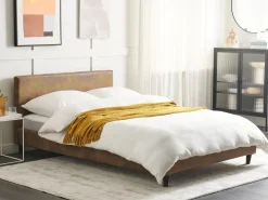 Fodera per struttura letto Pelle sintetica FITOU 140 x 200 cm Marrone