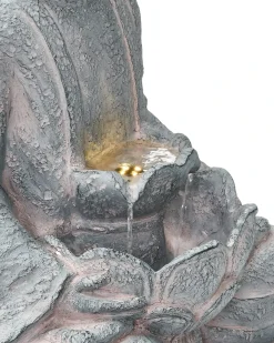 Fontana da giardino LED URLANTE Buddha Grigio