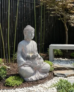 Fontana da giardino LED URLANTE Buddha Grigio