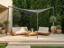 Gazebo AVENTINE Metallo 300 cm 300 cm Grigio scuro