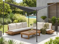 Gazebo AVENTINE Metallo 300 cm 300 cm Grigio scuro