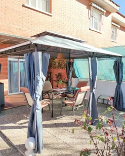 Gazebo COLOS Metallo 400 cm 300 cm Grigio grafite