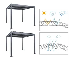 Gazebo FORNOLI Metallo 296 cm 296 cm Nero