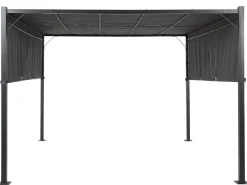 Gazebo LED PARGA Metallo 310 cm 310 cm Grigio scuro