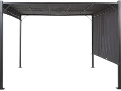 Gazebo LED PARGA Metallo 310 cm 310 cm Grigio scuro