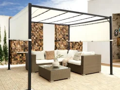 Gazebo LED PARGA Metallo 310 cm 310 cm Beige