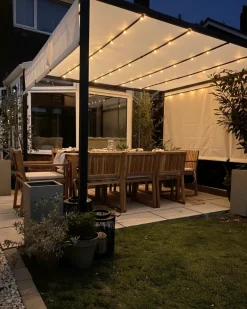 Gazebo LED PARGA Metallo 310 cm 310 cm Beige