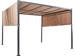 Gazebo LED PARGA Metallo 310 cm 310 cm Marrone