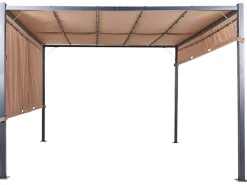 Gazebo LED PARGA Metallo 310 cm 310 cm Marrone