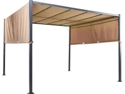 Gazebo LED PARGA Metallo 310 cm 310 cm Marrone