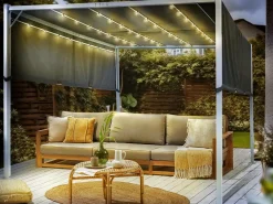 Gazebo LED PARGA Metallo 310 cm 310 cm Grigio