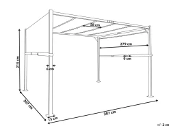 Gazebo LED PARGA Metallo 310 cm 310 cm Grigio