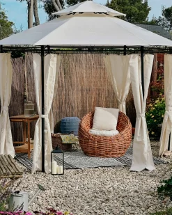 Gazebo PORTEL Metallo 350 cm 350 cm Beige
