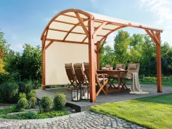 Gazebo SCOPELLO Legno di abete 303 cm 300 cm Marrone/Beige