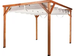 Gazebo VILLAROSA Legno di abete 320 cm 380 cm Marrone/Beige