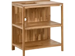 Isola per cucina esterna con lavello VENOSA Legno d'acacia Marrone/Argento
