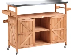 Isola per cucina esterna SCANNO Legno di abete Marrone chiaro
