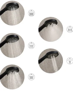 Kit doccia con soffione e flessibile ICHMA 5 Funzioni Nero
